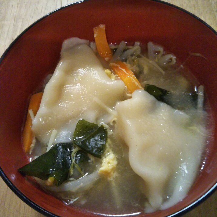 冷凍水餃子入り卵中華スープ